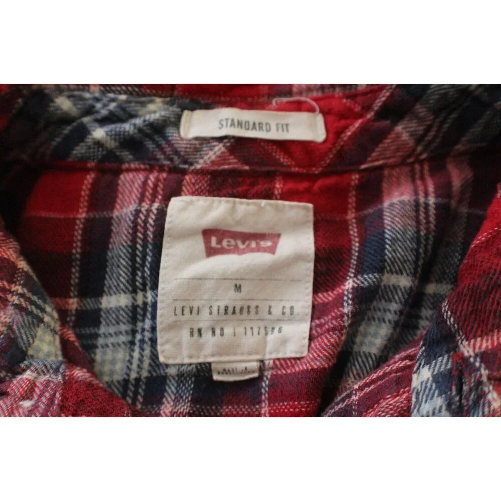 Vintage Levi's Men's Pearl Snap Flannel Shirt Size M - Picture 4 of 5